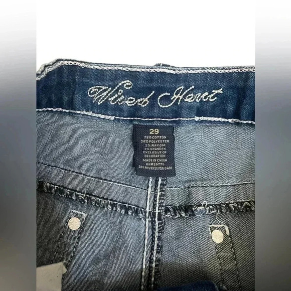 Wired Heart Western Cowgirl Shorts Stars and Stripes Embroidered Pockets size 29 - Picture 3 of 9